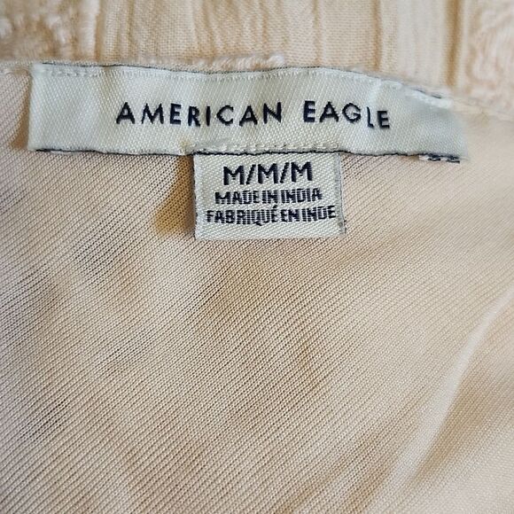 American Eagle Outfitters Palest Peach Eyelet Shorts Romper, M - Picture 4 of 10